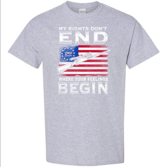 My Rights Don’t End Where Your Feelings Begin T-shirt 2nd Amendment NRA Guns - Picture 3 of 3